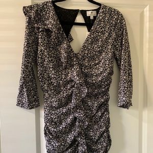 Black and white floral dress